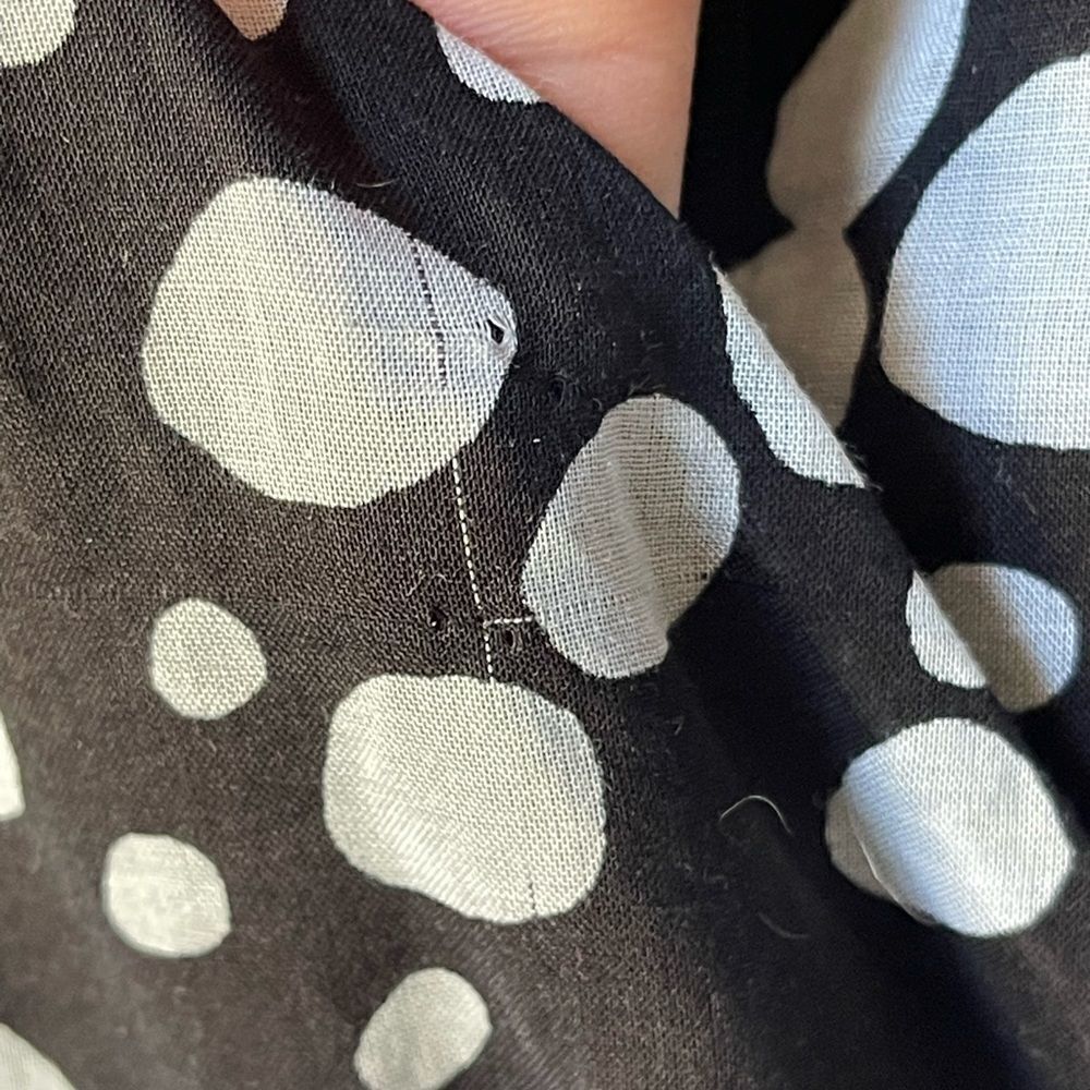 𝅺MICHAEL Michael kors black and white polkadot 100% cotton faux wrap dress - Picture 7 of 9